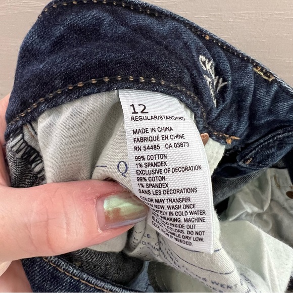 American Eagle • Dark Wash Skinny Stretch Denim Jeans Size 12 - Picture 3 of 4